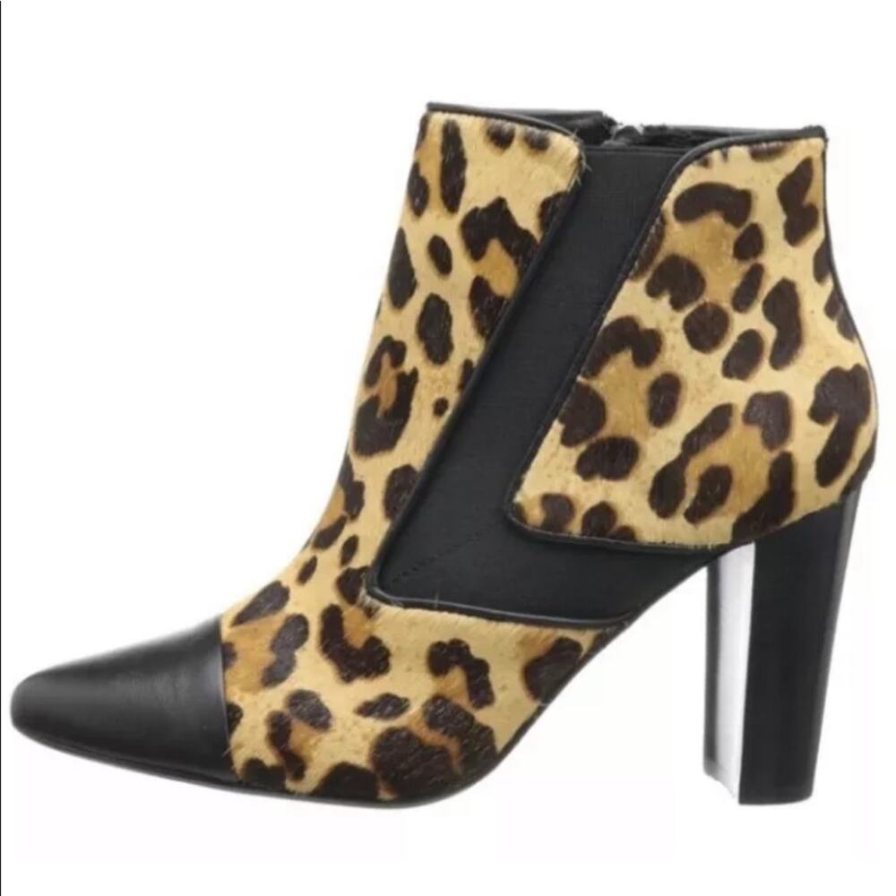 Donald J Pliner Blis leopard natural calf half heeled boots size 10 ankle boot